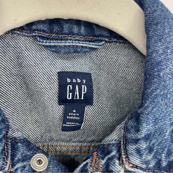 Baby Gap Toddler Icon Denim Jacket - boys Sz 4T snap closure - Picture 2 of 8